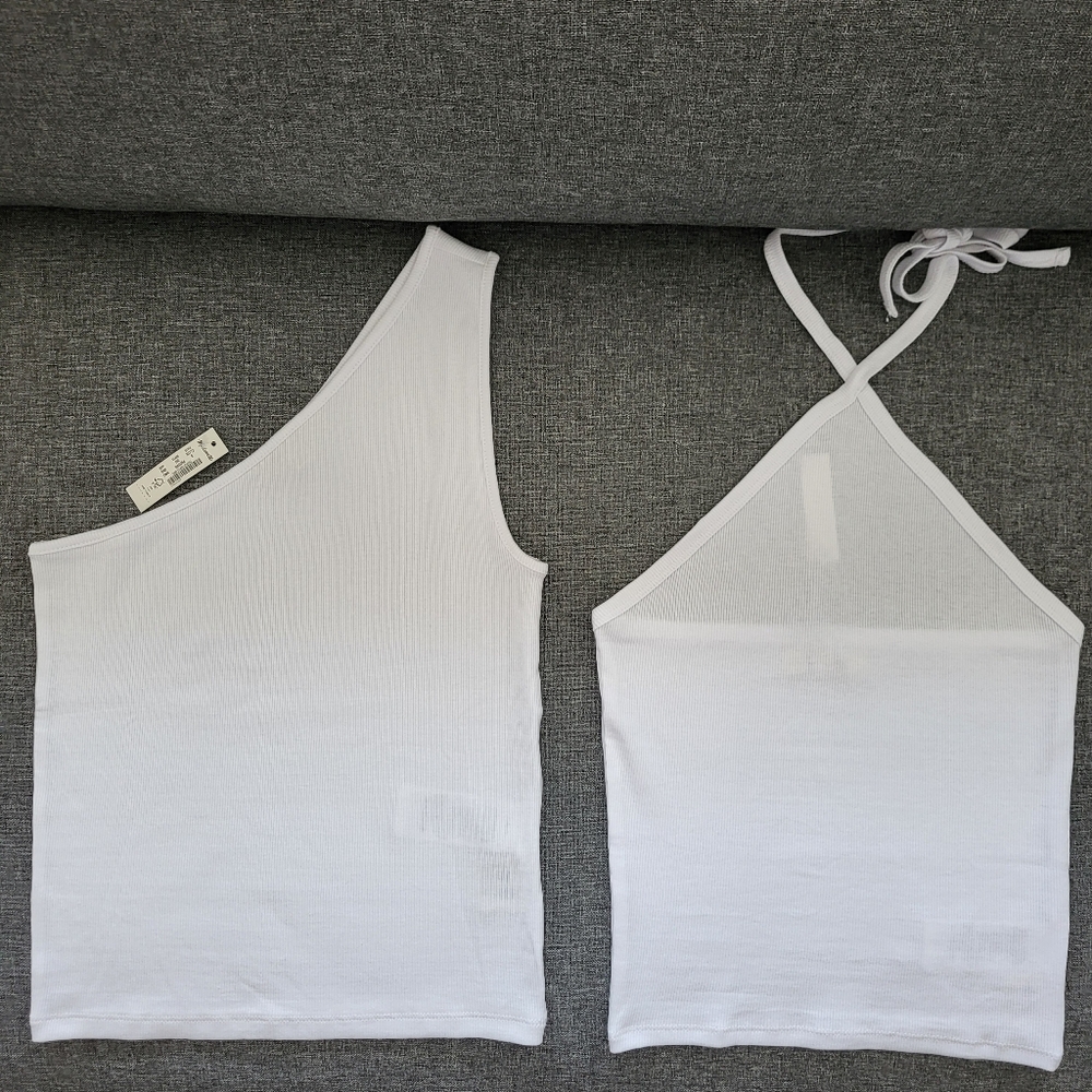 Madewell White One-Shoulder Tank Top - Picture 2 of 8